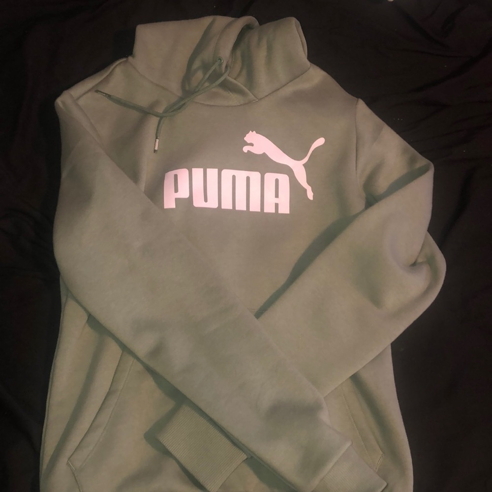 Olive green puma hoodie